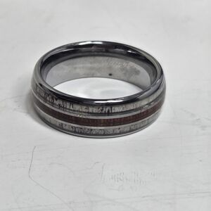 swiss tungsten spikes tu mens wedding band antler wood inlay sz 11